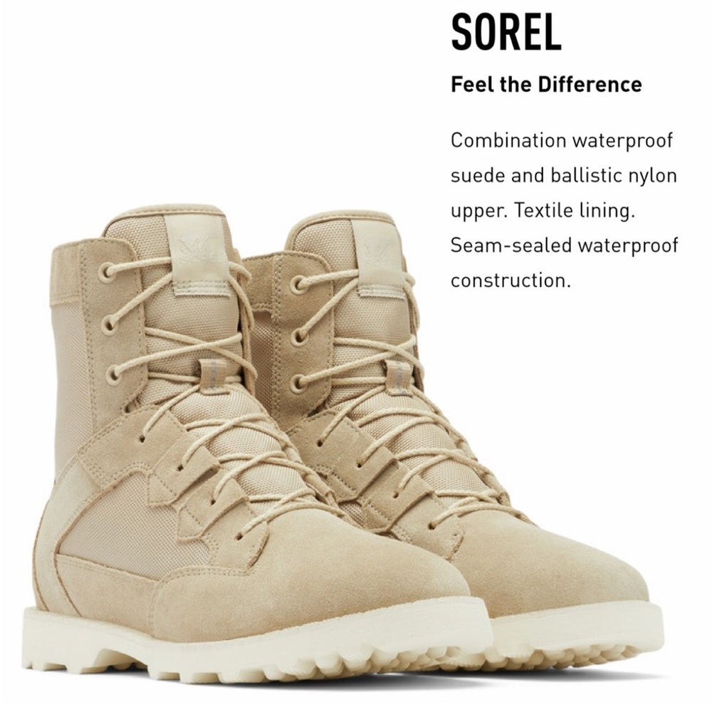 Sorel Men's Caribou OTM WP Boot Ancient Fossil, Chalk Leather Rain Boots Size 9